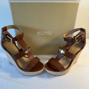 Michael Kors Brown Wedge Sandals